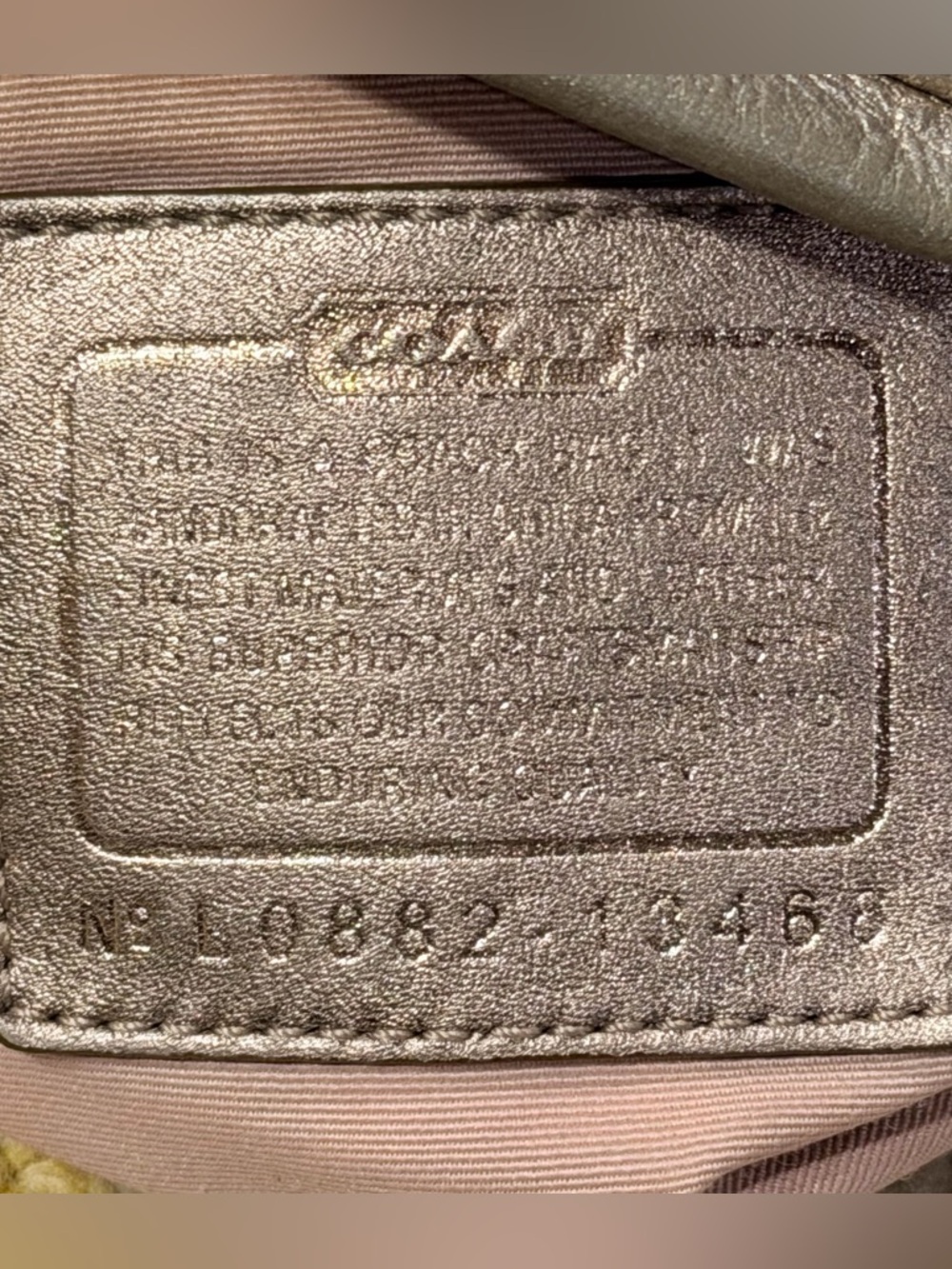 COACH Parker Metallic Champagne Leather Shoulder Tote Bag 13466 - Picture 15 of 15
